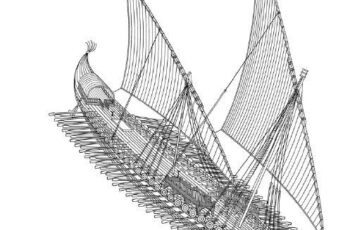 Encuentra un barco bizantino con rampa de desembarco para caballos